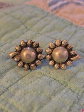 Vintage Silver Earrings Made In Mexico Stamped Screw Back